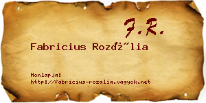 Fabricius Rozália névjegykártya